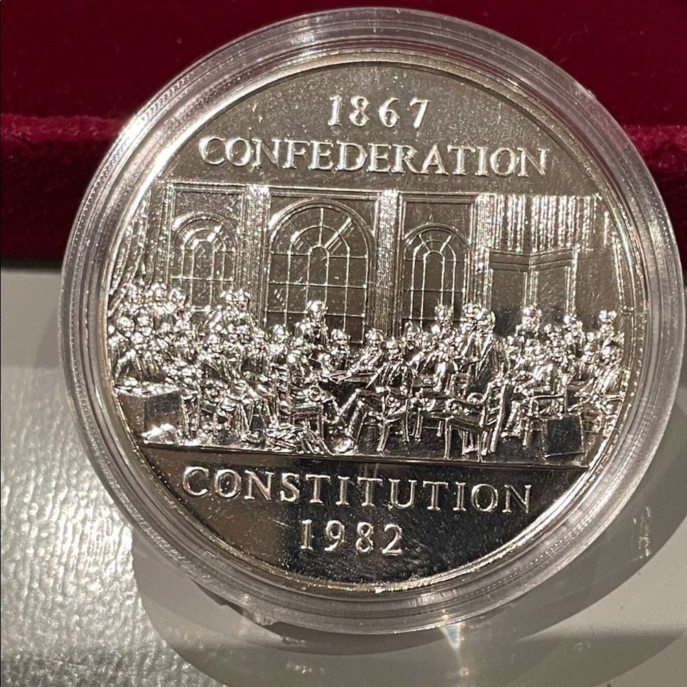 SET OF 2 - 1982 Canadian $1 DOLLAR CONFEDERATION CONSTITUTION Brilliant Uncircul - Picture 2 of 6